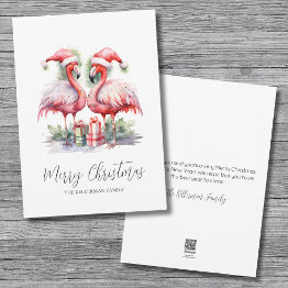 Small Tropical Christmas Holiday Invitations Front View