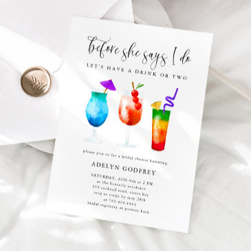 tropical cocktails bridal shower invitation