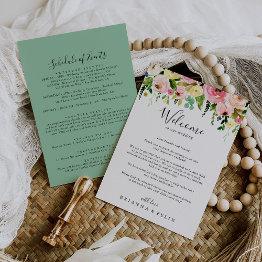 Small Tropical Colorful Autumn Wedding Welcome Letter Front View