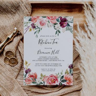 tropical colorful summer kitchen tea bridal shower invitation