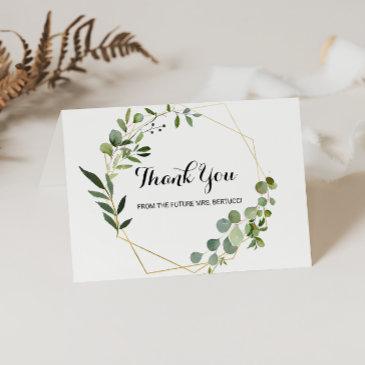 tropical green leaves bridal shower thank you invitations