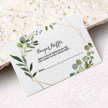 tropical green leaves diaper raffle enclosure invitations