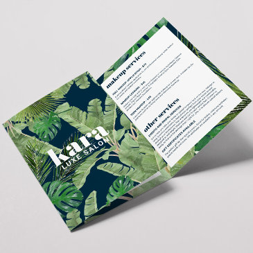 tropical modern salon designer navy brochure