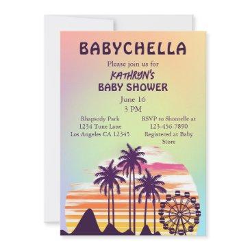 tropical music festival baby shower invitation