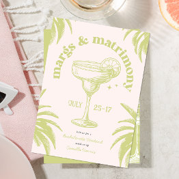 Small Tropical Summer Bachelorette Weekend Invitation Front View