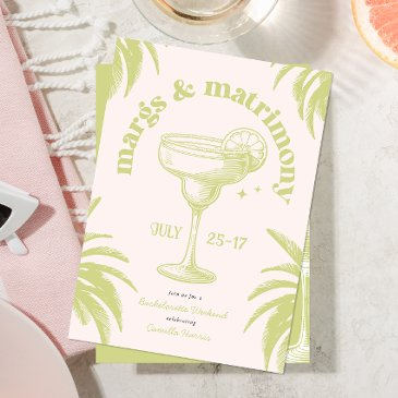 tropical summer bachelorette weekend invitation