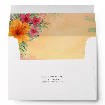tropical sunset personalized envelope