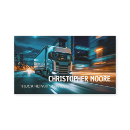 Small Truck Mechanic Service Business Invitations Front View