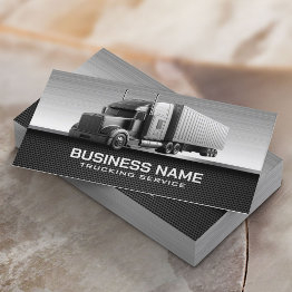 Small Truck Service Modern Metal Professional Driver Business Invitations Front View