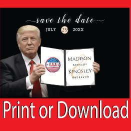 Small Trump Greatest 💍 Patriot Wedding Save The Date Front View