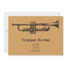 Small Trumpet Brass Recital Jazz Stylish Performance Invitation Front View