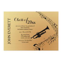 Small Trumpet Musical Instrument Invitation Front View