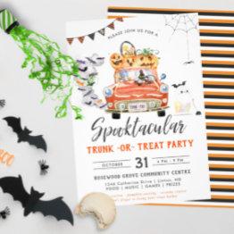 Small Trunk Or Treat | Halloween Baby Shower Invitation Front View