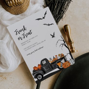 trunk or treat halloween invitation for kids