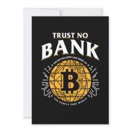 Small Trust No Bank Bitcoin Btc Cryptocurrency Crypto Gi Invitation Front View