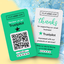 Small Trustpilot Review Request With Scannable Qr Code Business Invitations Front View