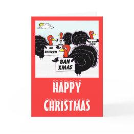 Small *turkey Protest Holiday Invitations Front View