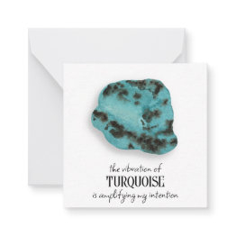 Small *~* Turquoise Gem Intention Ap64 Flat Note Invitations Front View