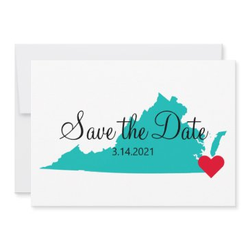 turquoise teal watercolor virginia destination save the date
