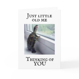 Small Turtle Says "i Miss You" Invitations Front View