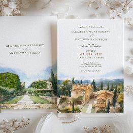 Small Tuscan Borgo Di Bastia Creti Wedding Invitation Front View