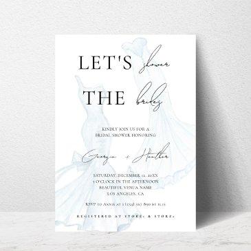 two brides lgbtq watercolor dress bridal shower invitation