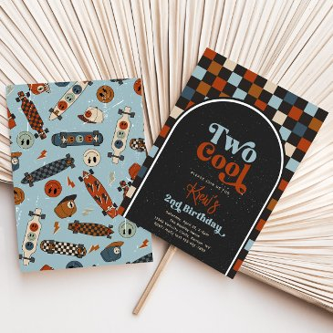 two cool second birthday invitation | skateboard