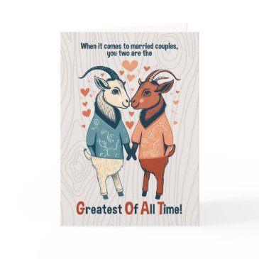 two funny male goats gay wedding anniversary invitations