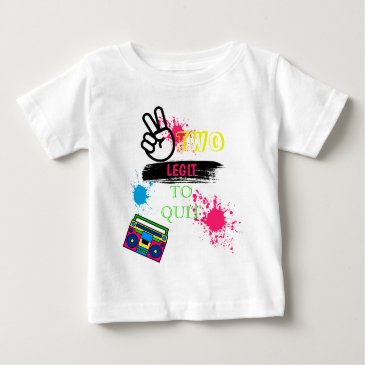 two legit to quit 2nd birthday colorful baby t-shirt