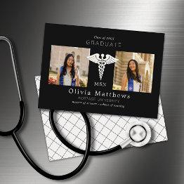 Small Two Photo Nursing Msn Black White Insignia Front View
