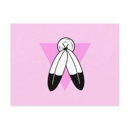 Small Two-spirit Pink Triangle Flag Postinvitations Front View