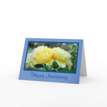 two yellow roses/happy anniversary/great couple invitations