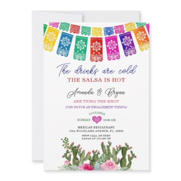 tying the knot cactus floral engagement fiesta invitation