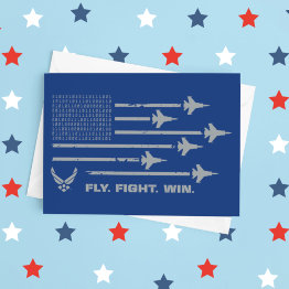Small U.s. Air Force | Fly. Fight. Win - Grey Invitations Front View
