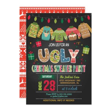 ugly christmas sweater party invitation