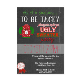 Small Ugly Sweater Christmas Party Invitation Front View