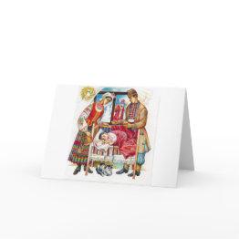 Small Ukrainian Christmas Day Holiday Invitations Front View