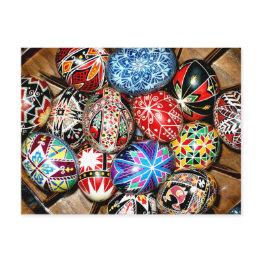 Small Ukrainian Easter Eggs Postinvitations Front View