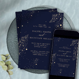 Small Under The Milky Way Twinkling Stars Night Sky Invitation Front View