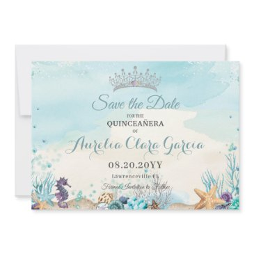 under the sea beach quinceañera save the date