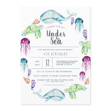under the sea birthday | ocean critter watercolor invitation