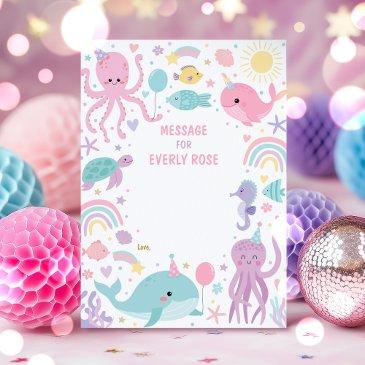 under the sea birthday party note invitations