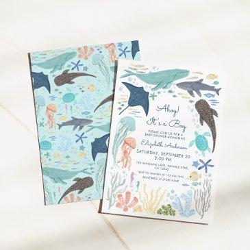 under the sea boy baby shower invitation