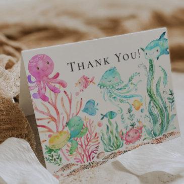 under the sea girls baby shower thank you note