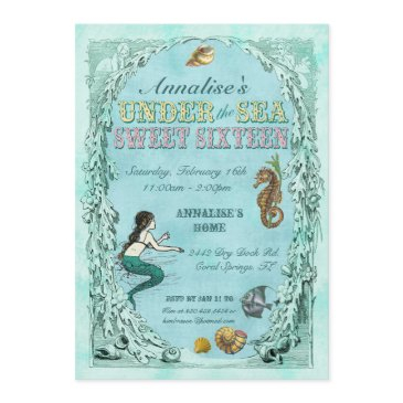 under the sea sweet sixteen invitation