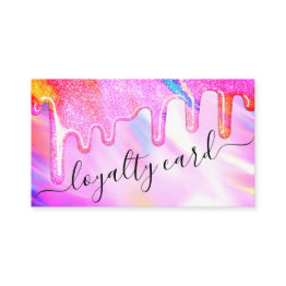 Small Unicorn Holographic Thick Glitter Drips Loyalty Front View