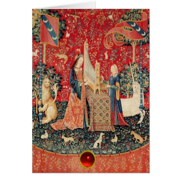 unicorn,lady playing organ red floral christmas