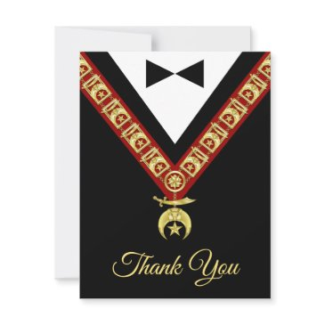 unique black tuxedo gold and red shriner jewel thank you invitations