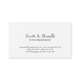 Small Unique Elegant Plain Simple White Special Business Invitations Front View