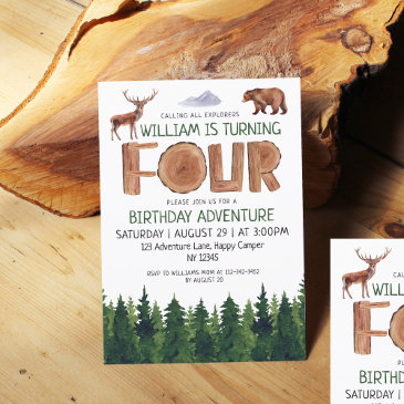 unique explorer boys 4th birthday invitation